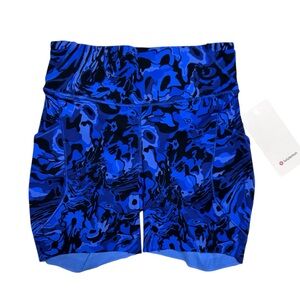 Lululemon NEW Women’s Fast And Free HR Short 6" Pockets Galactic Cobalt Blue 6&8